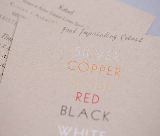 Font Imprinting Color Options from Diversified Lab