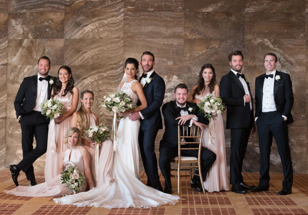 Hayley Rosenblum and Blonie Dudney with Their Wedding Party